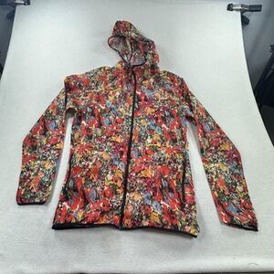 Nike Windbreaker Jacket Womens Small Multicolor Floral Hooded Running AR1720